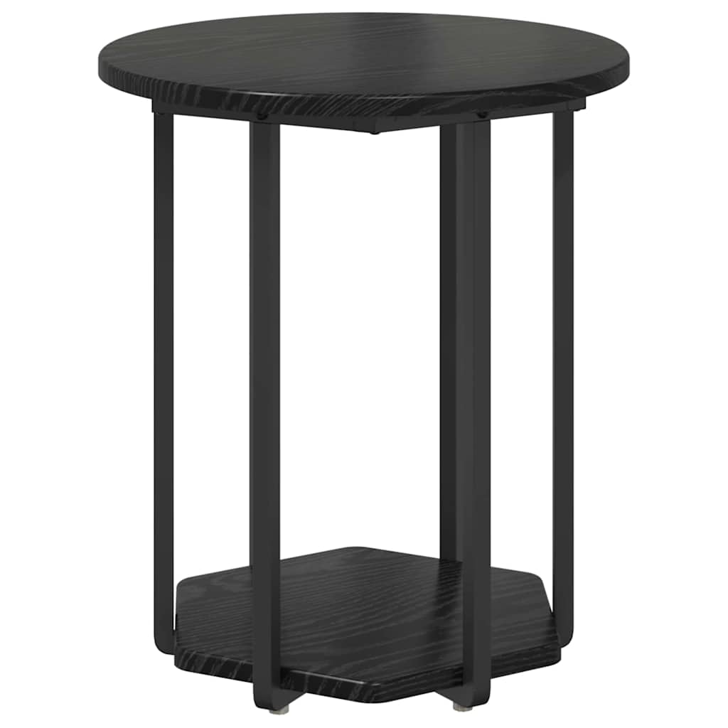vidaXL Tables d'appoint avec étagère 2 pcs Noir Aspect Chêne