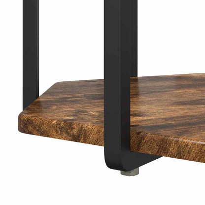 vidaXL Tables d'appoint avec étagère 2 pcs Marron