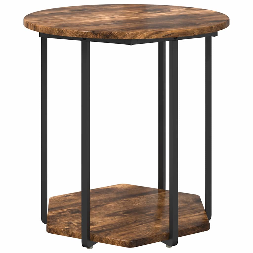 vidaXL Tables d'appoint avec étagère 2 pcs Marron