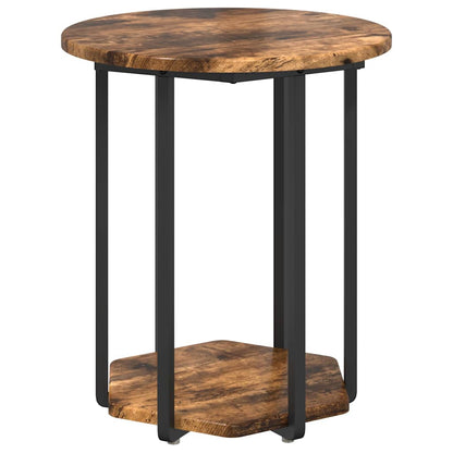 vidaXL Tables d'appoint avec étagère 2 pcs Marron