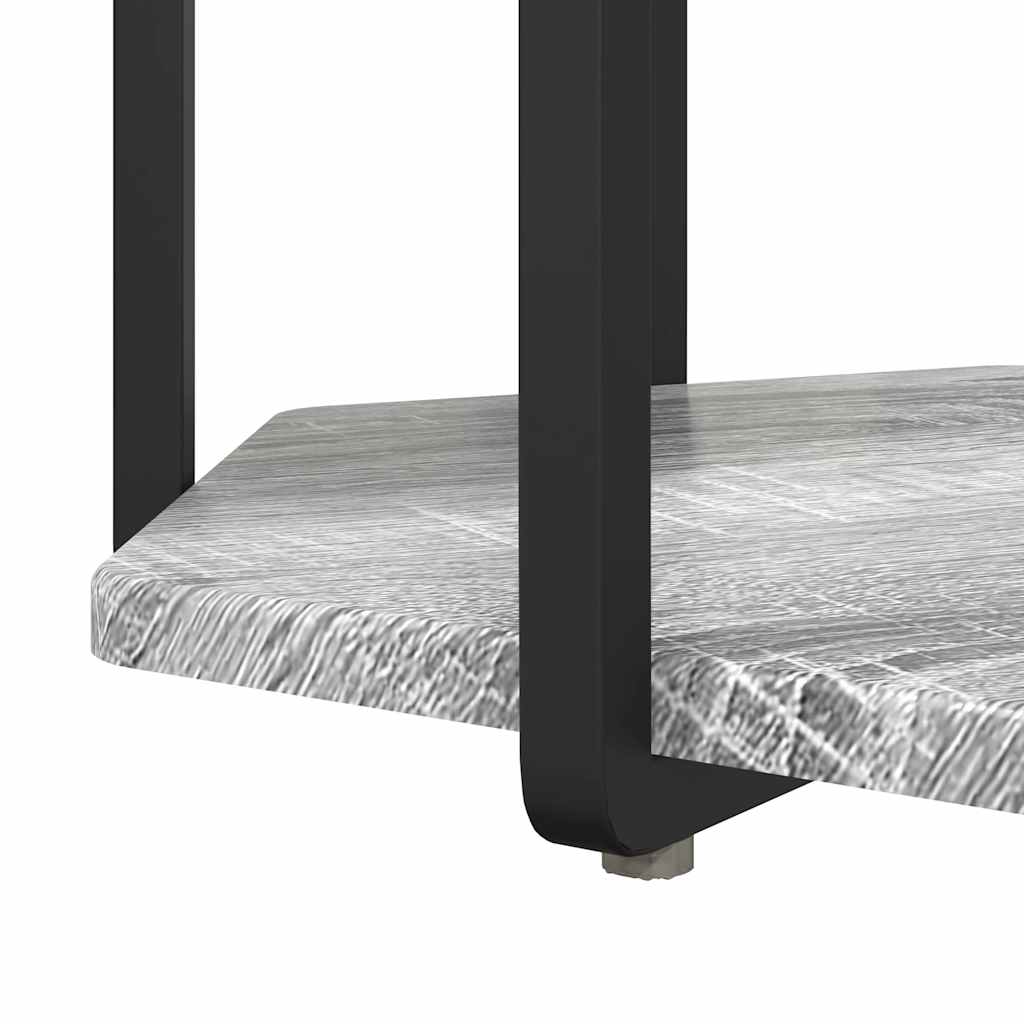 vidaXL Tables d'appoint avec étagère 2 pcs Gris