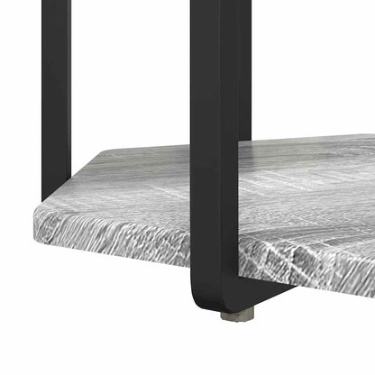 vidaXL Tables d'appoint avec étagère 2 pcs Gris