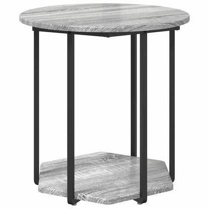 vidaXL Tables d'appoint avec étagère 2 pcs Gris