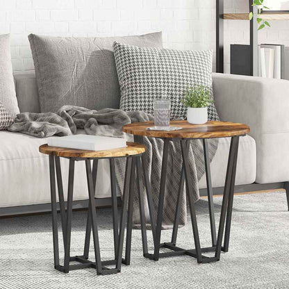 vidaXL Beistelltisch-Set 2 pcs Geräucherte Eiche und Schwarz