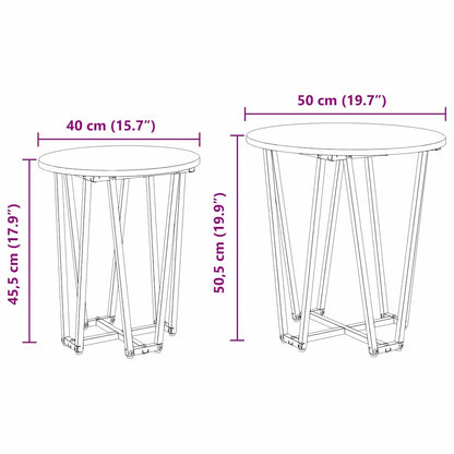 Beistelltisch-Set 2 pcs Altholz und Schwarz