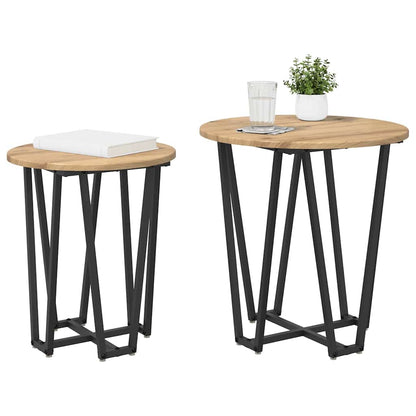 vidaXL Beistelltisch-Set 2 pcs Artisan Eiche und Schwarz
