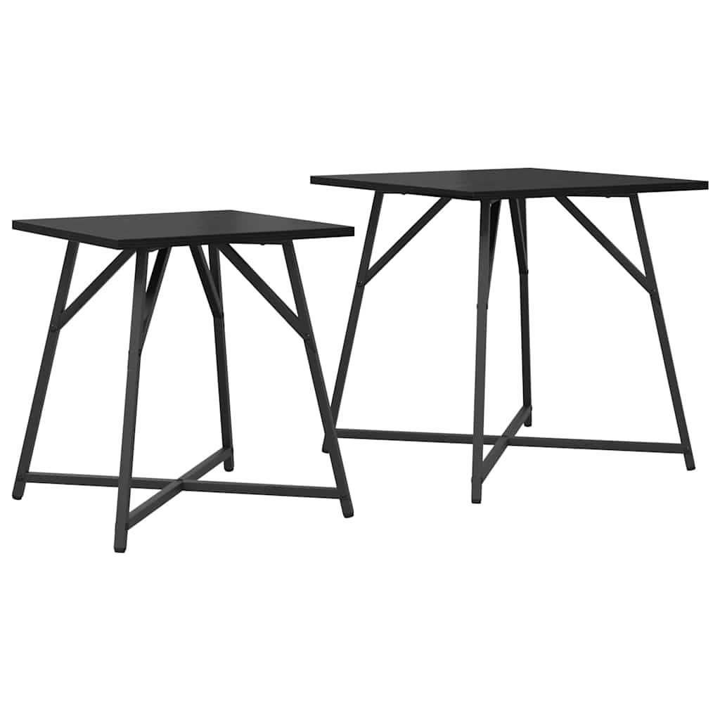 vidaXL Beistelltisch-Set 2 pcs Schwarz Eichen-Optik