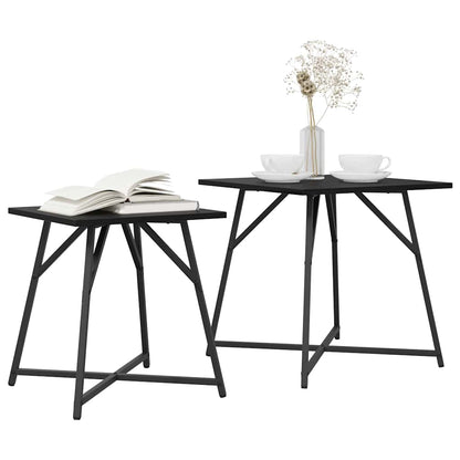 vidaXL Beistelltisch-Set 2 pcs Schwarz Eichen-Optik