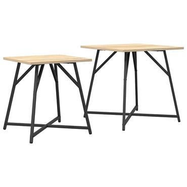 vidaXL Beistelltisch-Set 2 pcs Sonoma Eiche und Schwarz