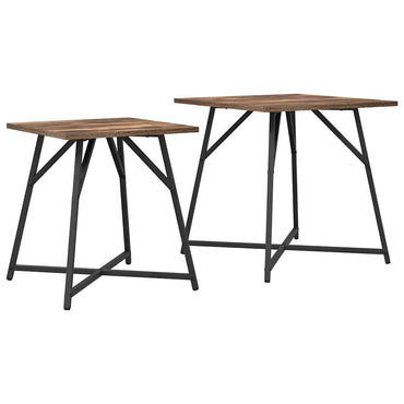 vidaXL Jeu de tables d'appoint 2 pcs Chêne fumé et noir