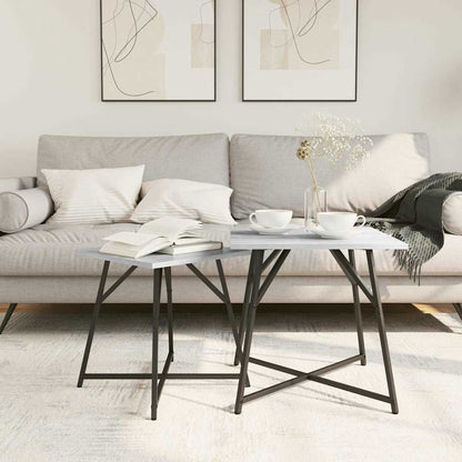 Beistelltisch-Set 2 pcs Grau Sonoma und Schwarz