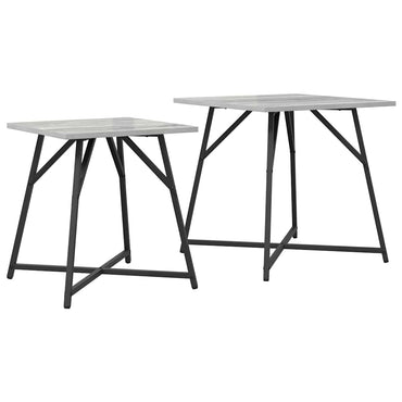 vidaXL Lot de 2 tables basses Gris Sonoma et Noir