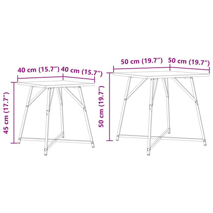 Beistelltisch-Set 2 pcs Grau Sonoma und Schwarz