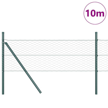 vidaXL Zaunpfosten Grün 10 x 0,4 m (36 mm Maschen) Stahl und PVC
