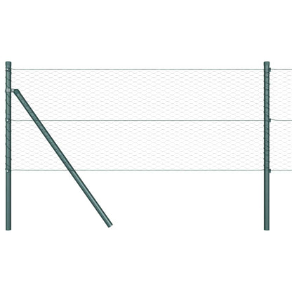 vidaXL Zaunpfosten Grün 10 x 0,6 m (25 mm Maschen) Stahl und PVC