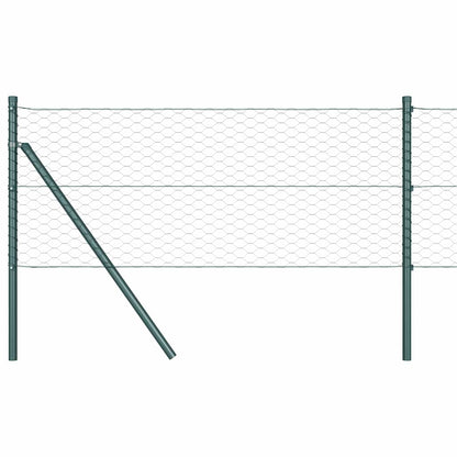 vidaXL Zaunpfosten Grün 10 x 0,6 m (36 mm Netz) Stahl und PVC