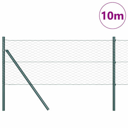 vidaXL Zaunpfosten Grün 10 x 0,6 m (36 mm Netz) Stahl und PVC