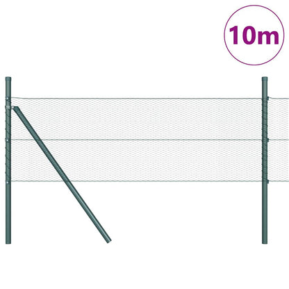 vidaXL Zaunpfosten Grün 10 x 0,8 m (13 mm Maschen) Stahl und PVC