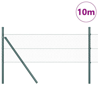 vidaXL Zaunpfosten Grün 10 x 0,8 m (25 mm Masche) Stahl und PVC