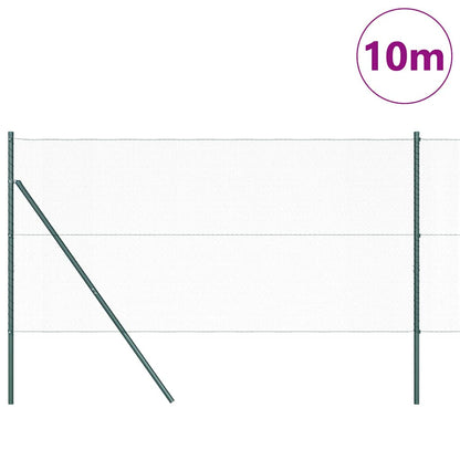 vidaXL Zaunpfosten Grün 10 x 1 m (13 mm Maschen) Stahl und PVC