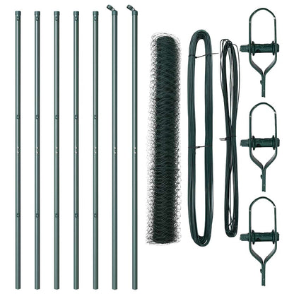 vidaXL Zaunpfosten Grün 10 x 1,2 m (36 mm Netz) Stahl und PVC