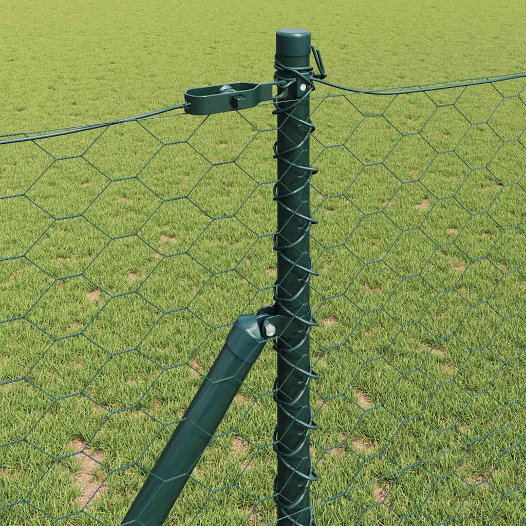 vidaXL Zaunpfosten Grün 10 x 1,2 m (50 mm Maschen) Stahl und PVC
