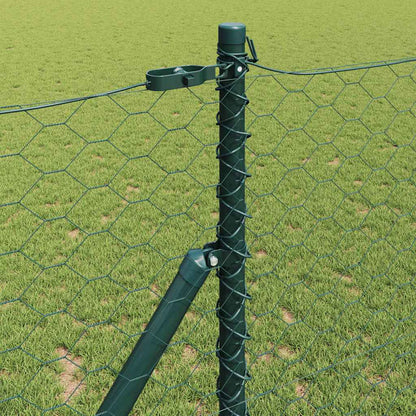 vidaXL Zaunpfosten Grün 10 x 1,2 m (50 mm Maschen) Stahl und PVC