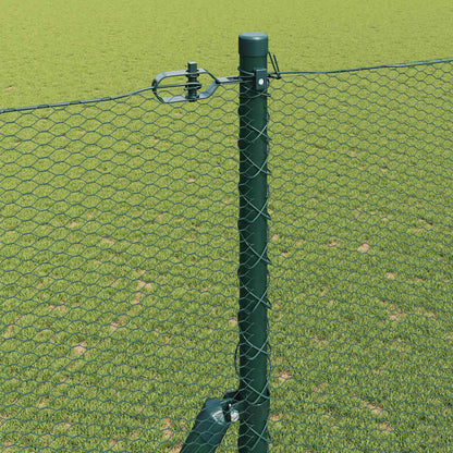vidaXL Zaunpfosten Grün 10 x 1,5 m (13 mm Maschenweite) Stahl und PVC