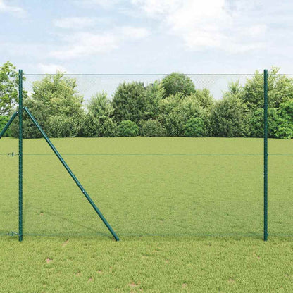 vidaXL Zaunpfosten Grün 10 x 1,5 m (13 mm Maschenweite) Stahl und PVC