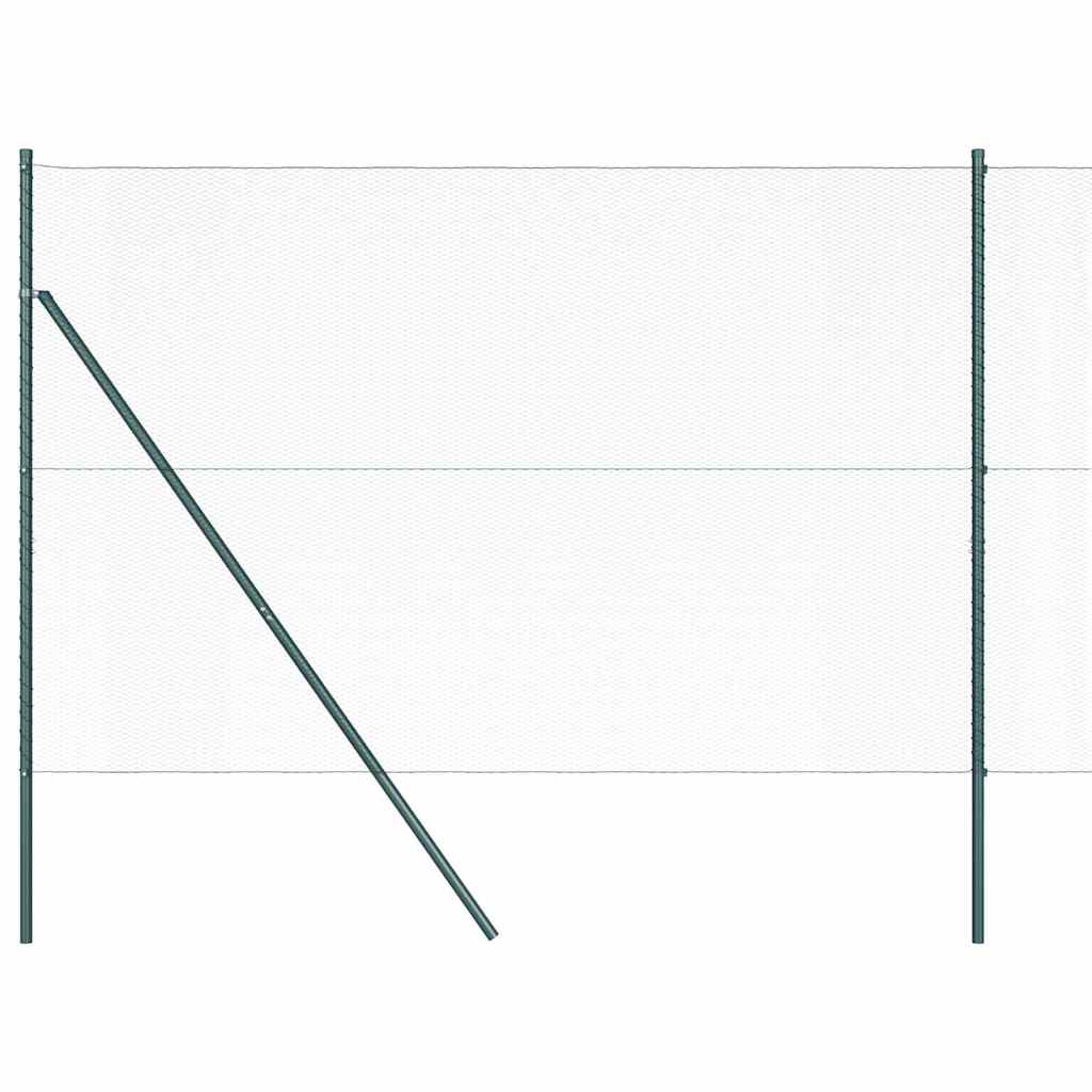 vidaXL Zaunpfosten Grün 10 x 1,5 m (13 mm Maschenweite) Stahl und PVC