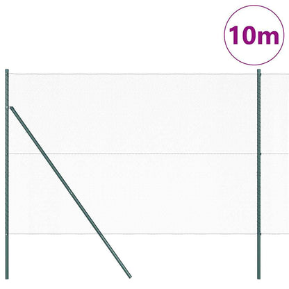 vidaXL Zaunpfosten Grün 10 x 1,5 m (13 mm Maschenweite) Stahl und PVC