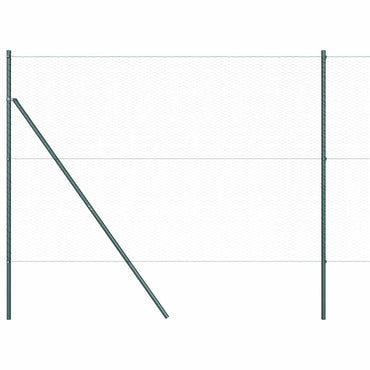 vidaXL Zaunpfosten Grün 10 x 1,5 m (25 mm Maschen) Stahl und PVC