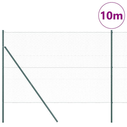 vidaXL Zaunpfosten Grün 10 x 1,5 m (36 mm Netz) Stahl und PVC