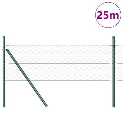 Zaunpfosten Grün 25 x 0,4 m (50 mm Mesh) Stahl und PVC