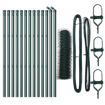 vidaXL Zaunpfosten Grün 25 x 0,6 m (36 mm Maschen) Stahl und PVC