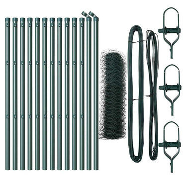 vidaXL Zaunpfosten Grün 25 x 0,6 m (50 mm Maschen) Stahl und PVC