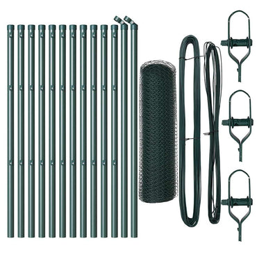 vidaXL Zaunpfosten Grün 25 x 0,8 m (13 mm Mesh) Stahl und PVC