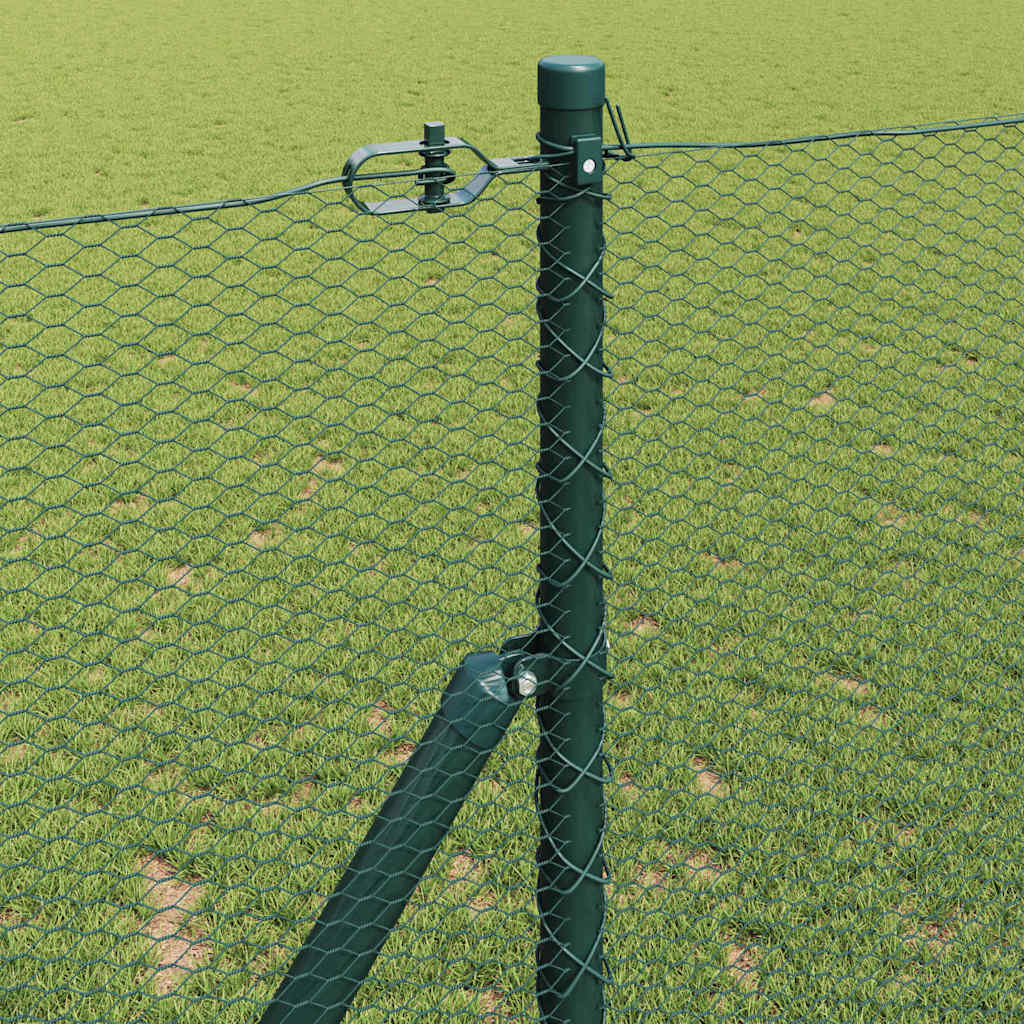 vidaXL Zaunpfosten Grün 25 x 1 m (13 mm Gewebe) Stahl