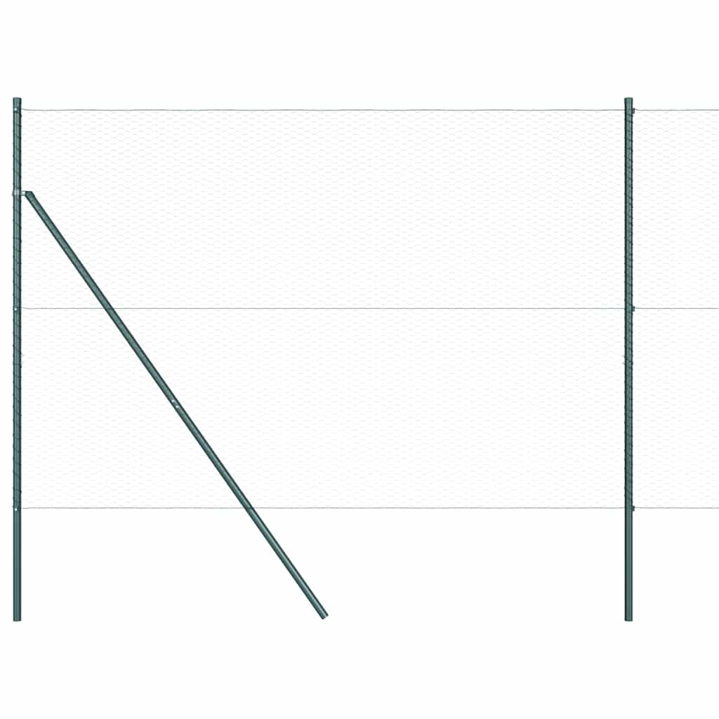 vidaXL Zaunpfosten Grün 25 x 1,6 m (25 mm Netz) Stahl und PVC