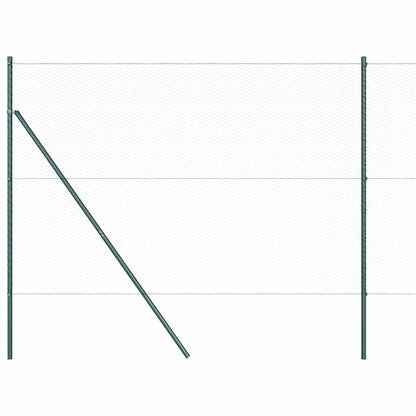 vidaXL Zaunpfosten Grün 25 x 1,6 m (25 mm Netz) Stahl und PVC