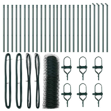 vidaXL Zaunpfosten Grün 50 x 0,5 m (50 mm Netz) Stahl und PVC
