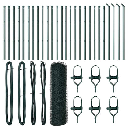 Zaunpfosten Grün 50 x 0,8 m (13 mm Maschenweite) Stahl und PVC