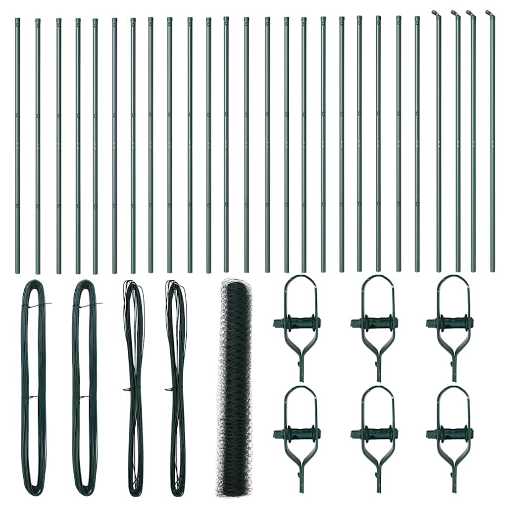 Zaunpfosten Grün 50 x 1 m (50 mm Mesh) Stahl und PVC