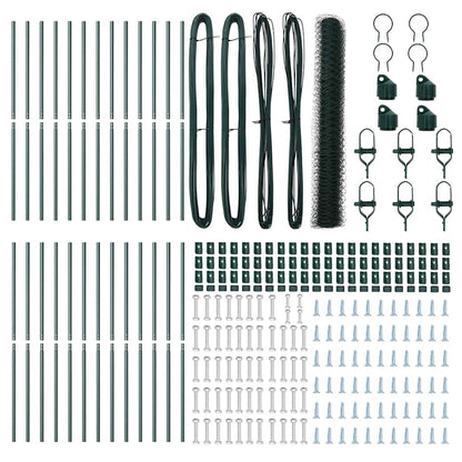 Zaunpfosten Grün 50 x 1 m (50 mm Mesh) Stahl und PVC