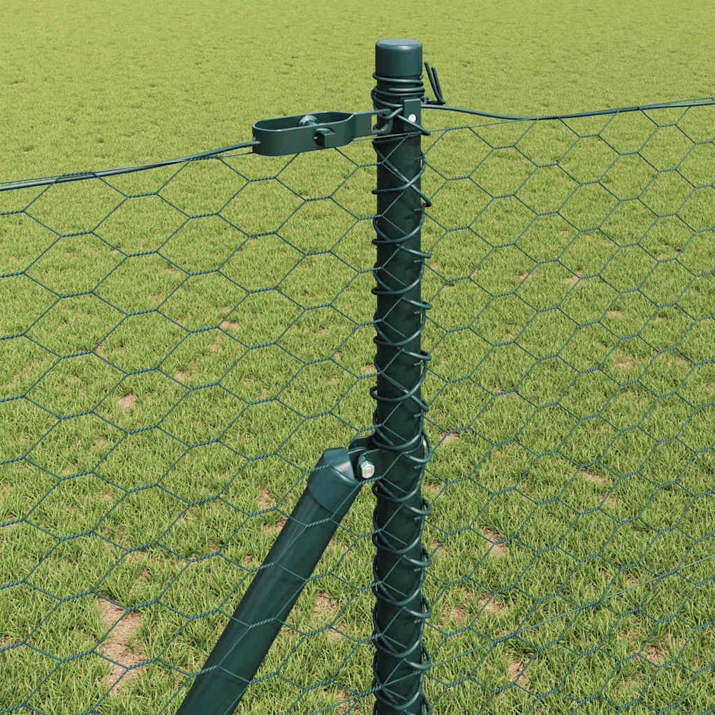 vidaXL Zaunpfosten Grün 50 x 1,2 m (36 mm Maschenweite) Stahl und PVC