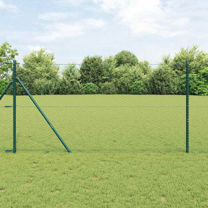 vidaXL Zaunpfosten Grün 50 x 1,4 m (36 mm Netz) Stahl und PVC