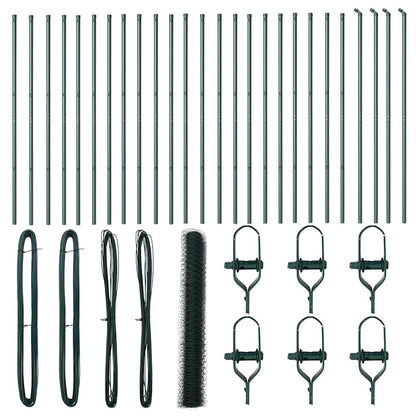 vidaXL Zaunpfosten Grün 50 x 1,4 m (36 mm Netz) Stahl und PVC