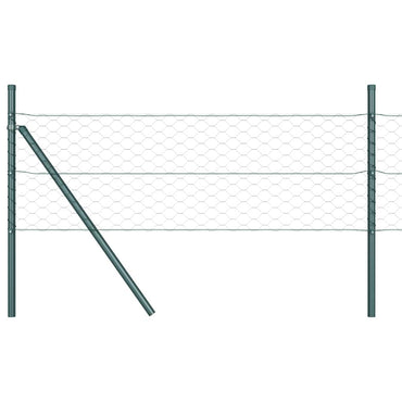 vidaXL Zaunpfosten Grün 50 x 1,4 m (50 mm Maschenweite) Stahl und PVC