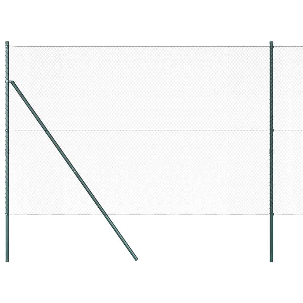 vidaXL Zaunpfosten Grün 50 x 1,6 m (13 mm Maschen) Stahl und PVC