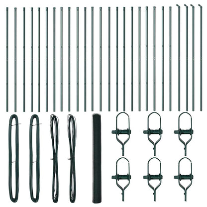 vidaXL Zaunpfosten Grün 50 x 1,6 m (13 mm Maschen) Stahl und PVC